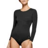 Body Manches Longues Col Rond Anti Froid Thermo Noir