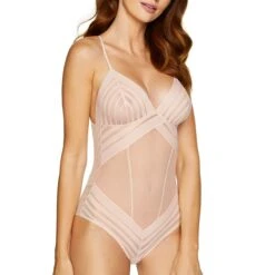Body String Rayé En Transparence Luna Beige