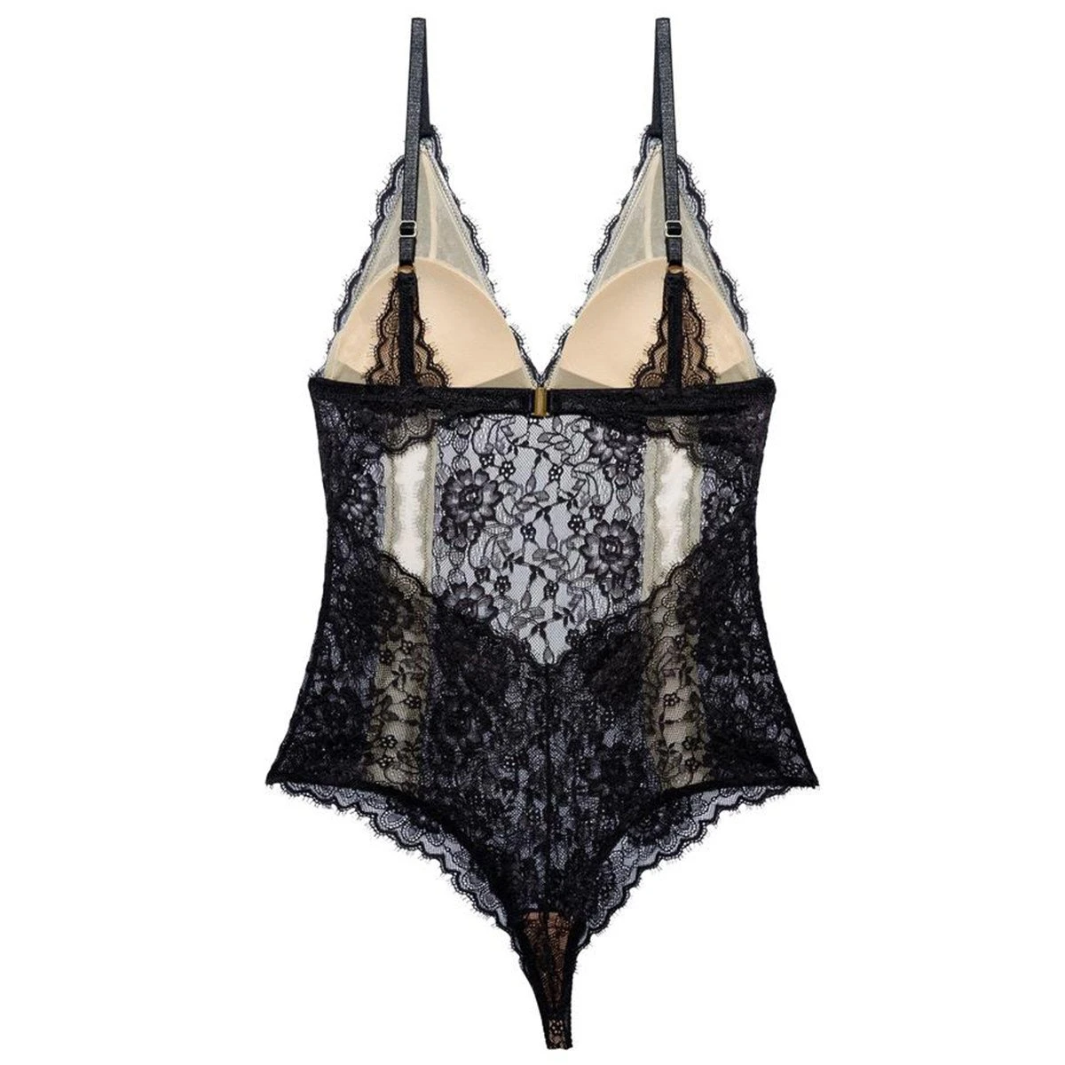 Underprotection Body String Sans Armature En Dentelle Recyclée Amy Noir – Image 4
