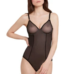 Body Transparent à Armatures Perfect Aura Noir
