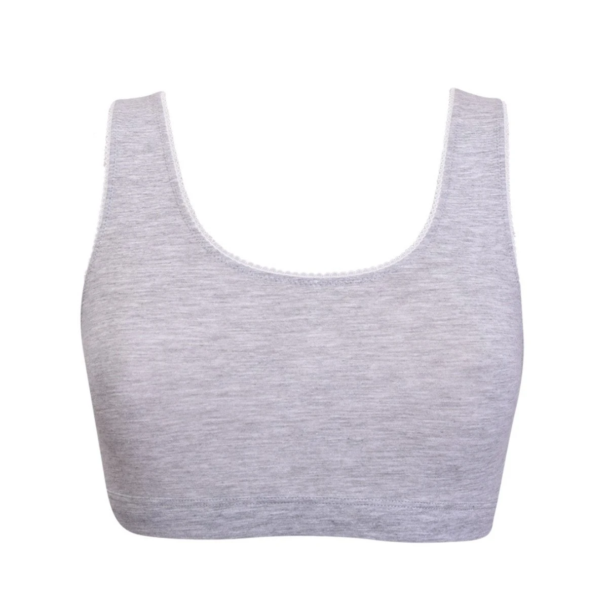 Brassière Sans Armatures Grise En Coton Bio True – Image 4