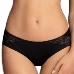 Rosa Faia Culotte En Microfibre Et Dentelle Selena Noir