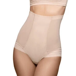 Bye Bra Culotte Gainante Taille Haute Gainage Fort Powermesh Beige