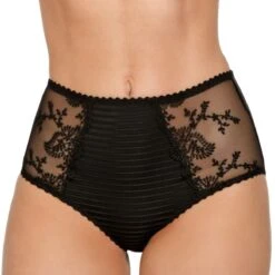 Culotte Haute Avec Broderies Elise Noir