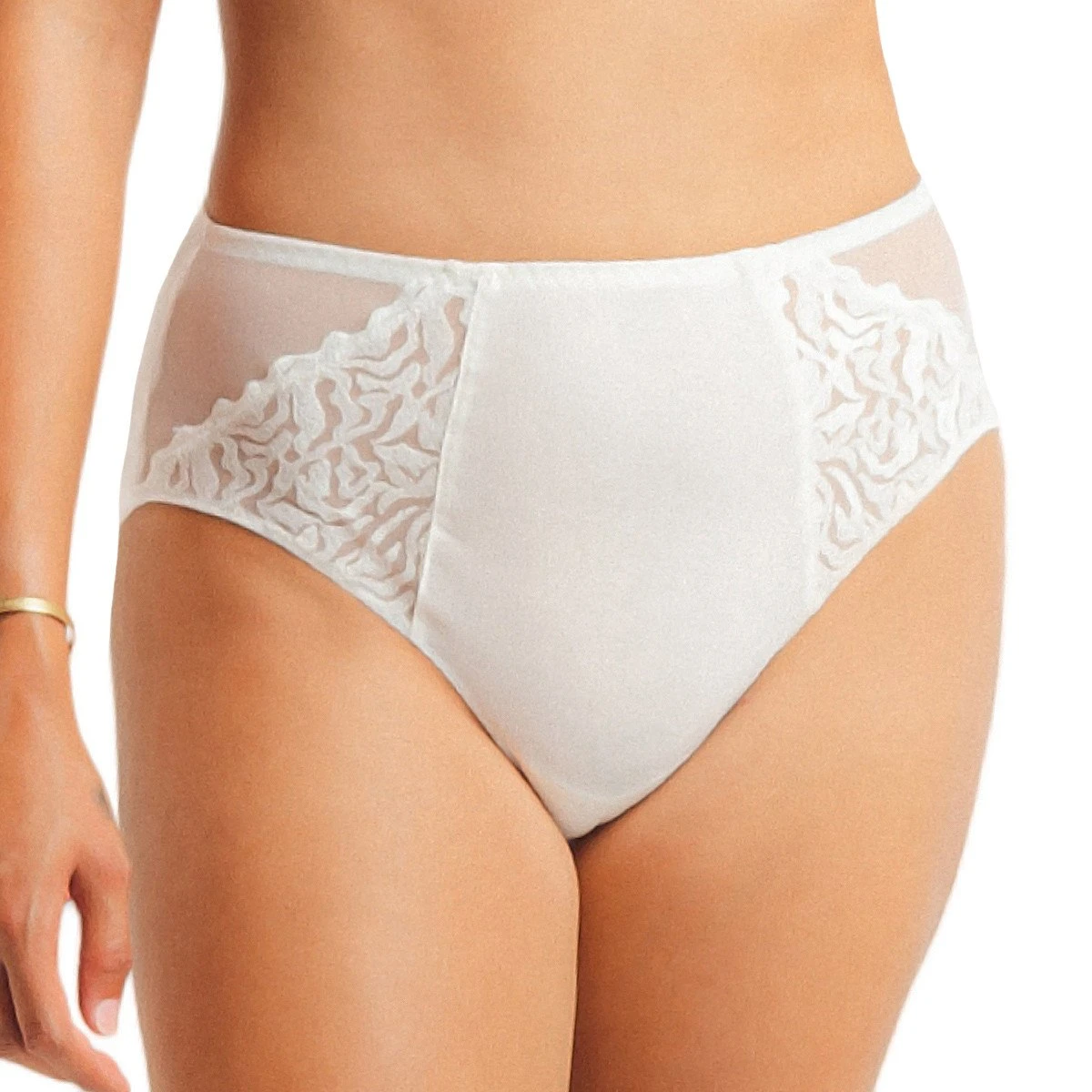 Culotte Haute Avec Broderies Irisées Electric Waves Nacre