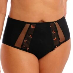 ELOMI Culotte Haute Broderies Papillons Sachi Black Butterfly