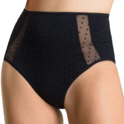 Culotte Haute Microfibre Et Plumetis Perfect Séduction Noir