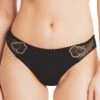 Culotte Microfibre Elise Noir Broderie Nude