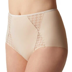 Culotte Taille Haute En Microfibre Absolu Beige