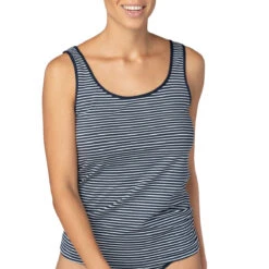 MEY Débardeur à Rayures Cotton Stripe Night Blue