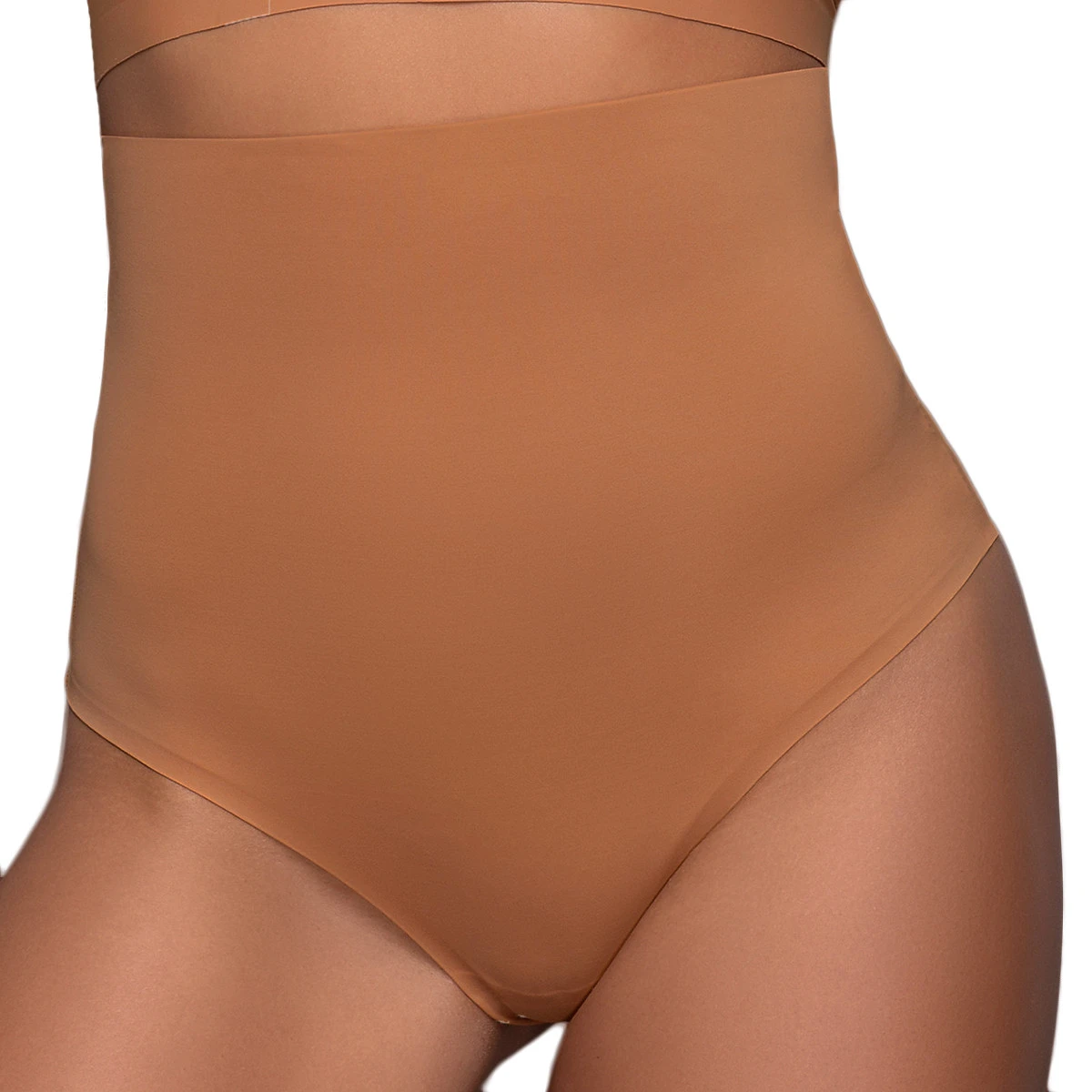 Bye Bra Gaine String Invisible Taille Haute Gainage Léger Light Brown – Image 2