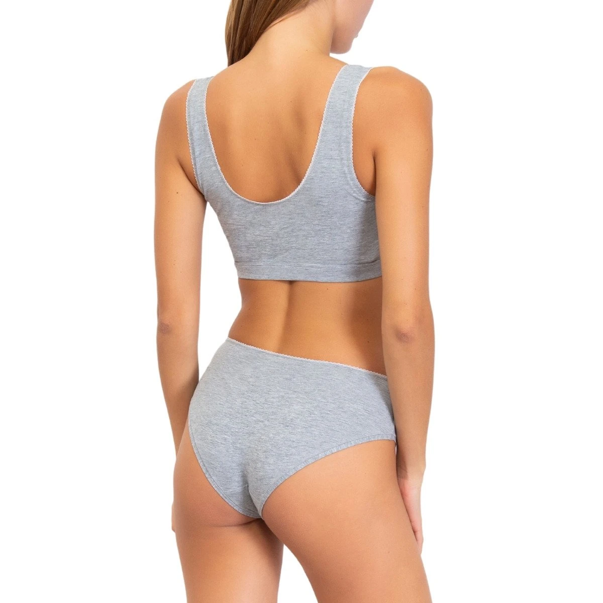 Lot De 3 Culottes Grises En Coton Biologique True – Image 4