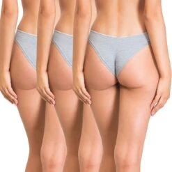 Lot De 3 Strings Gris En Coton Biologique True