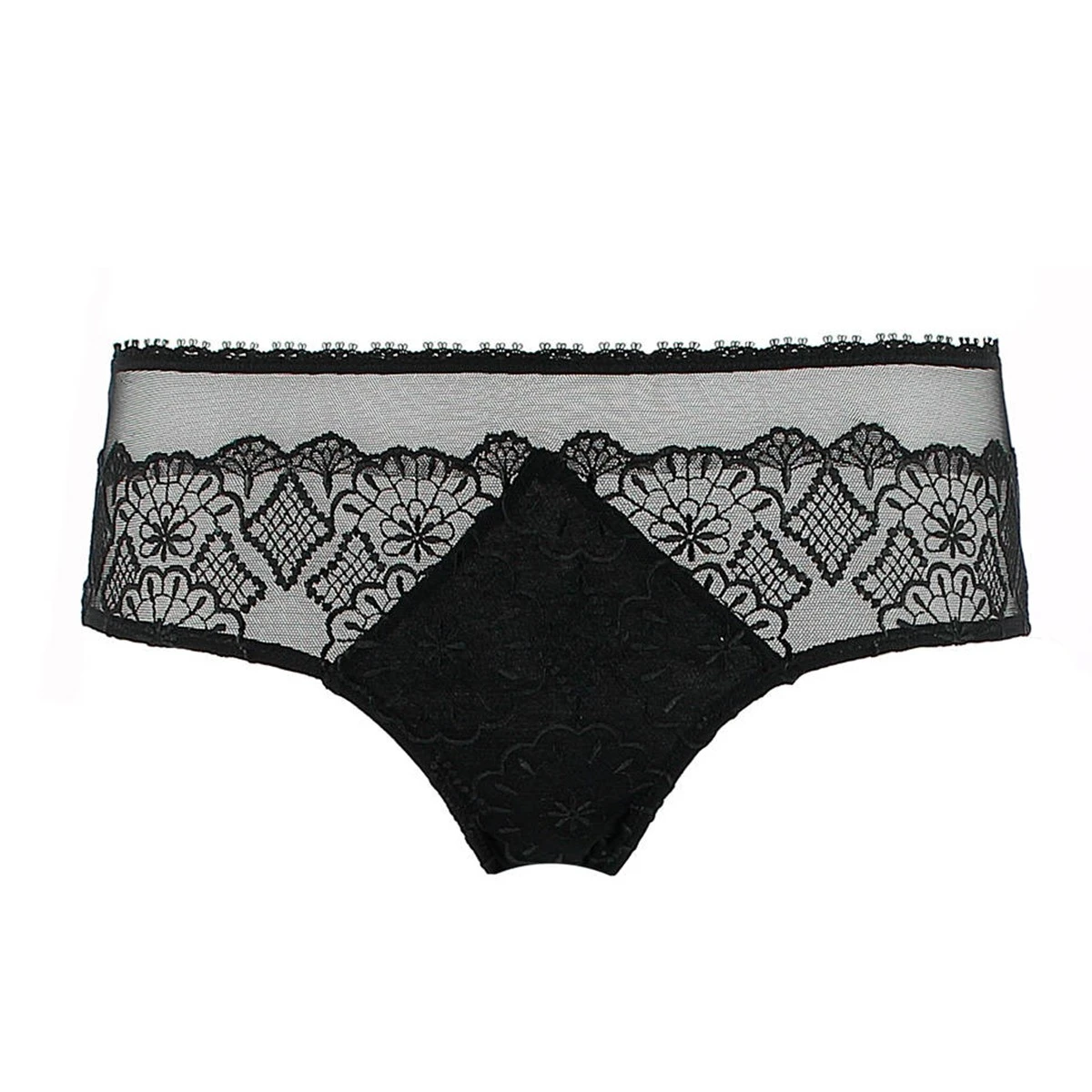 Shorty Broderies Et Tulle Courbes Persanes Noir – Image 3