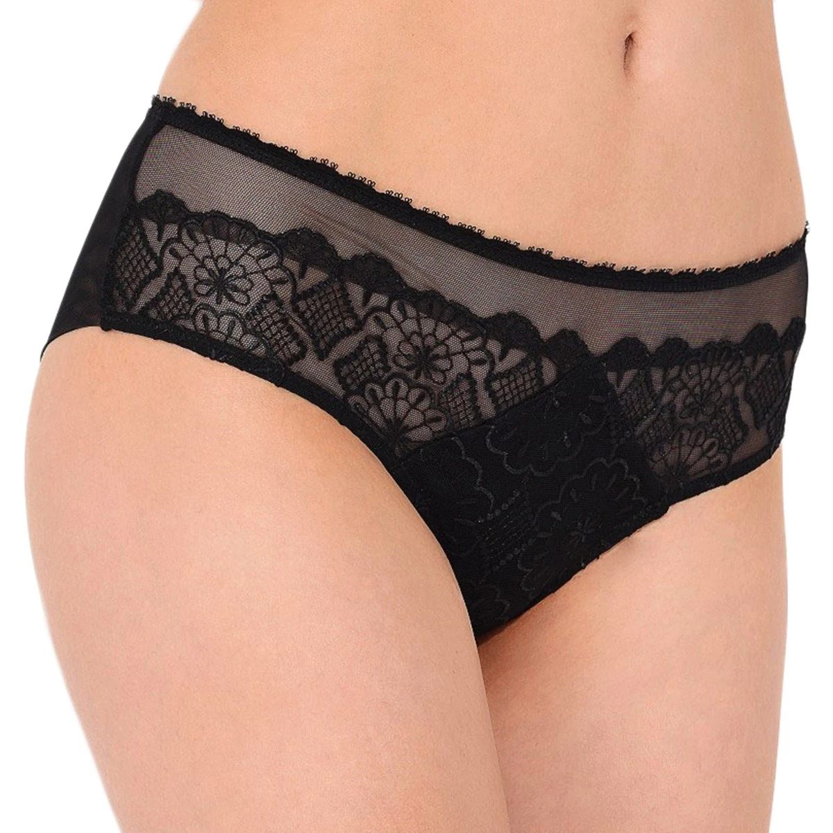Shorty Broderies Et Tulle Courbes Persanes Noir