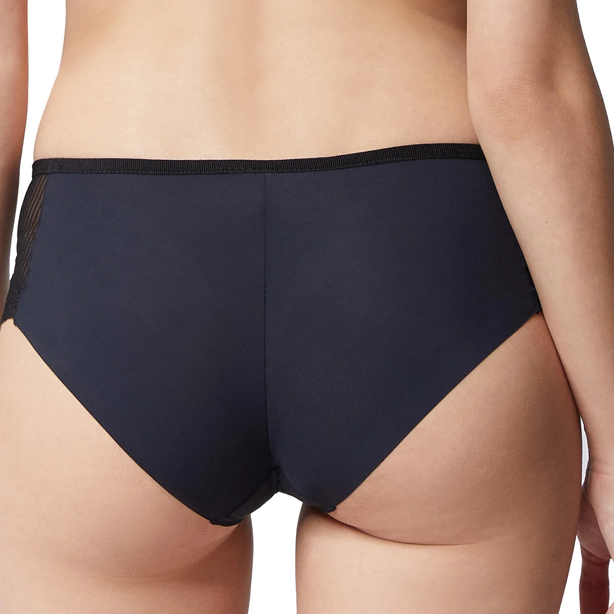 Shorty Broderies Florales Et Rayures Mirage Botanique Noir – Image 2