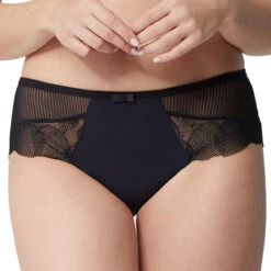 Shorty Broderies Florales Et Rayures Mirage Botanique Noir