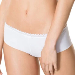 Shorty En Coton Finitions Sans Coutures Oxygène Coton Blanc