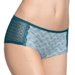 Shorty En Modal Et Dentelle Artisan Bleu Canard