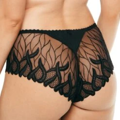 Shorty En Tulle Noir Brodé Transparent Julia Noir