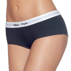 Eden Park Shorty Femme Bleu Foncé à élastique Plat Blanc En Coton