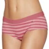 Eden Park Shorty Femme Rose à Rayures Rose Clair En Coton Biologique