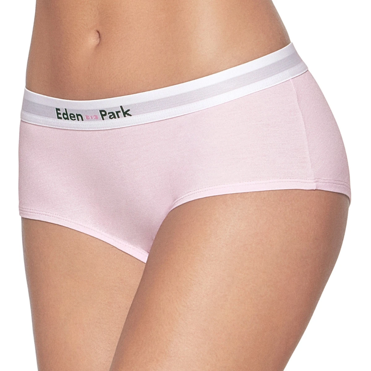 Eden Park Shorty Femme Rose Poudré à élastique Plat Blanc En Coton