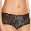 Rosa Faia Shorty En Fine Dentelle Fleur Noir