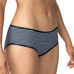 MEY Shorty Hipster Finitions Coutures Cotton Stripe Night Blue