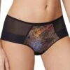 Shorty Transparent Imprimé Floral Jardin D'hiver Noir