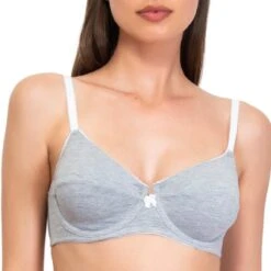Soutien-gorge Corbeille Ă Armatures Gris En Coton Bio True