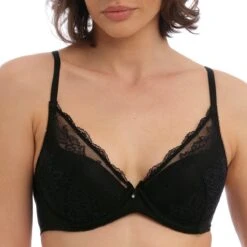 Wacoal Soutien-gorge Plongeant Paddé à Armatures Ravissant Noir