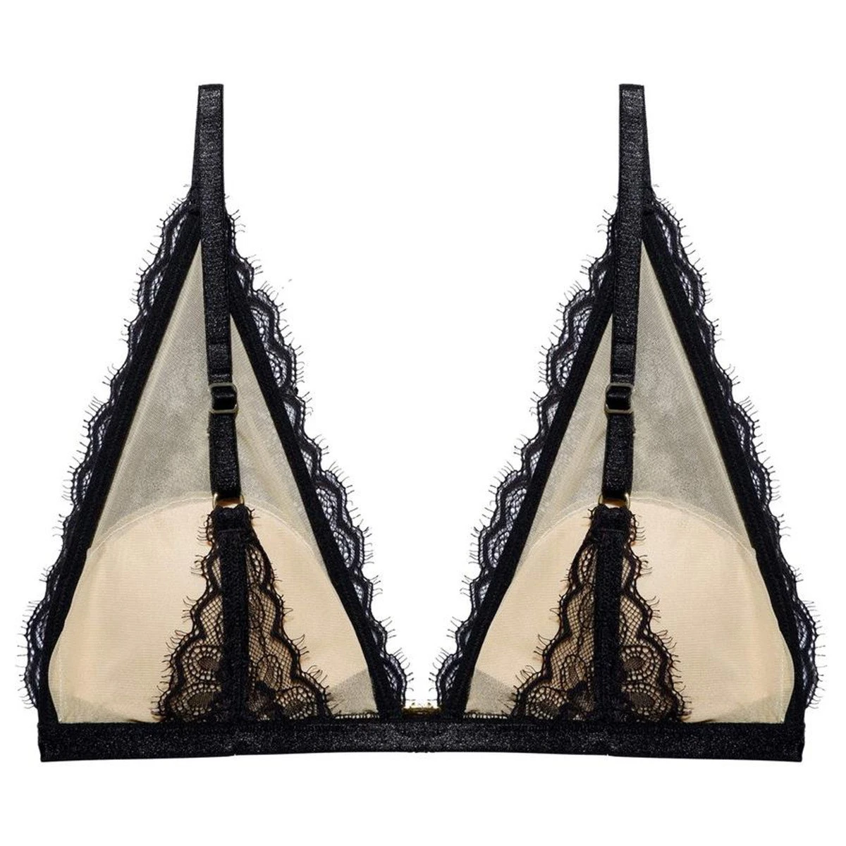 Underprotection Soutien-gorge Triangle Ouverture Devant Sans Armature En Dentelle Recyclée Amy Noir – Image 6