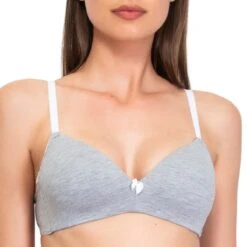 Soutien-gorge Triangle Paddé Gris En Coton Bio True