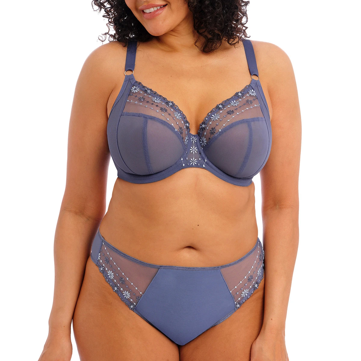 ELOMI String Avec Broderies Florales Matilda Denim Daisy – Image 3