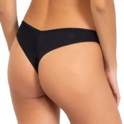 String Brésilien En Microfibre Pure Noir