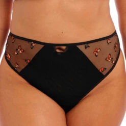 ELOMI String Ficelle Broderies Papillons Sachi Black Butterfly