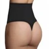 Bye Bra String Gainant Seamless Taille Haute Gainage Moyen Noir