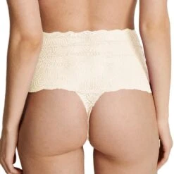Underprotection String Taille Haute En Dentelle éco-responsable Et Vegan Luna Blanc