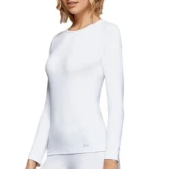 T-shirt Thermique Manches Longues Col Rond Thermo Blanc