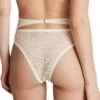 Underprotection Tanga Brésilien Taille Haute En Dentelle Recyclée EmmaUp Creme