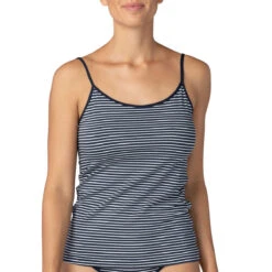 MEY Top à Rayures Et Bretelles Spaghettis Cotton Stripe Night Blue