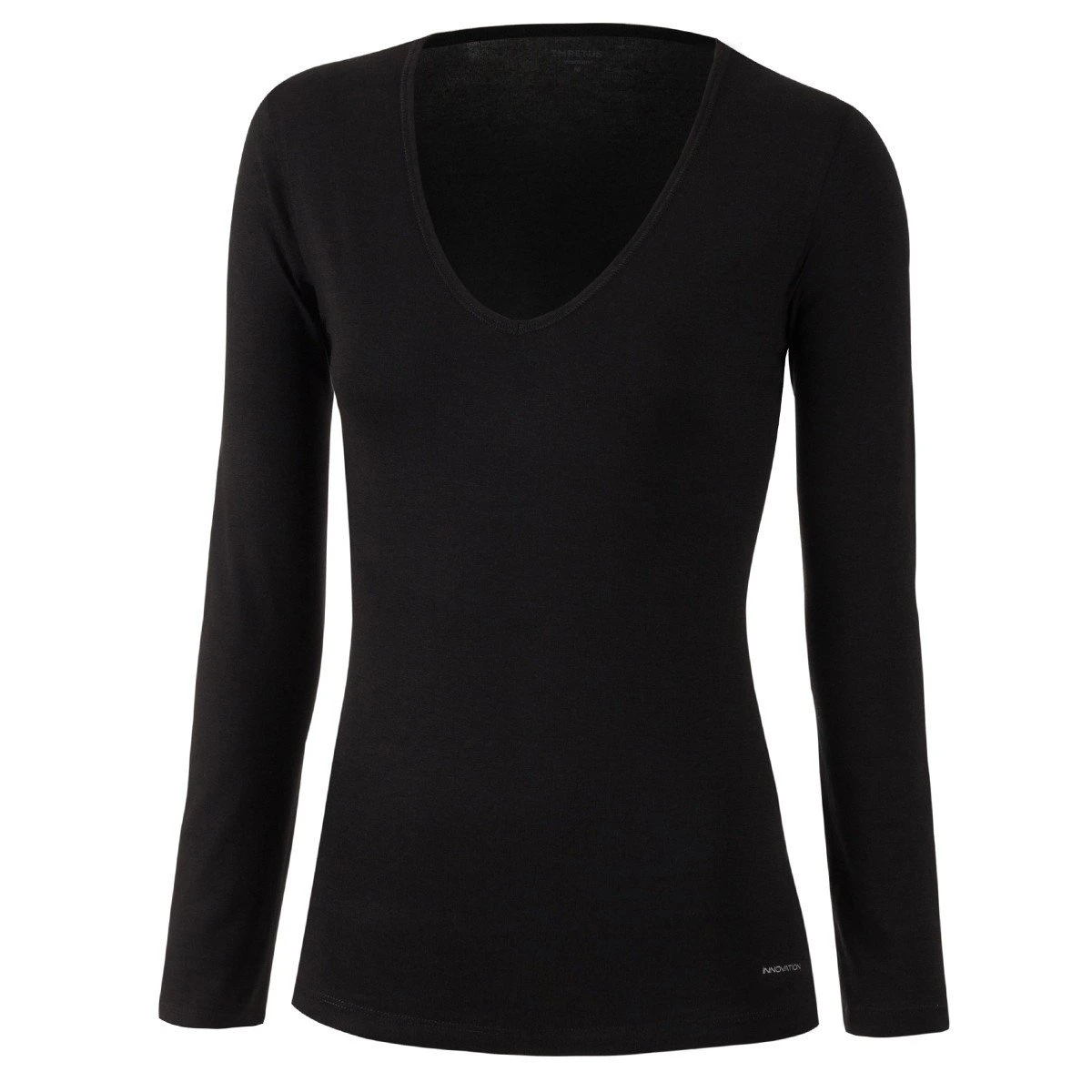 Tricot De Peau Manches Longues Col V Noir Régulateur – Image 3