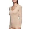 Tricot De Peau Manches Longues Col V Nude Régulateur